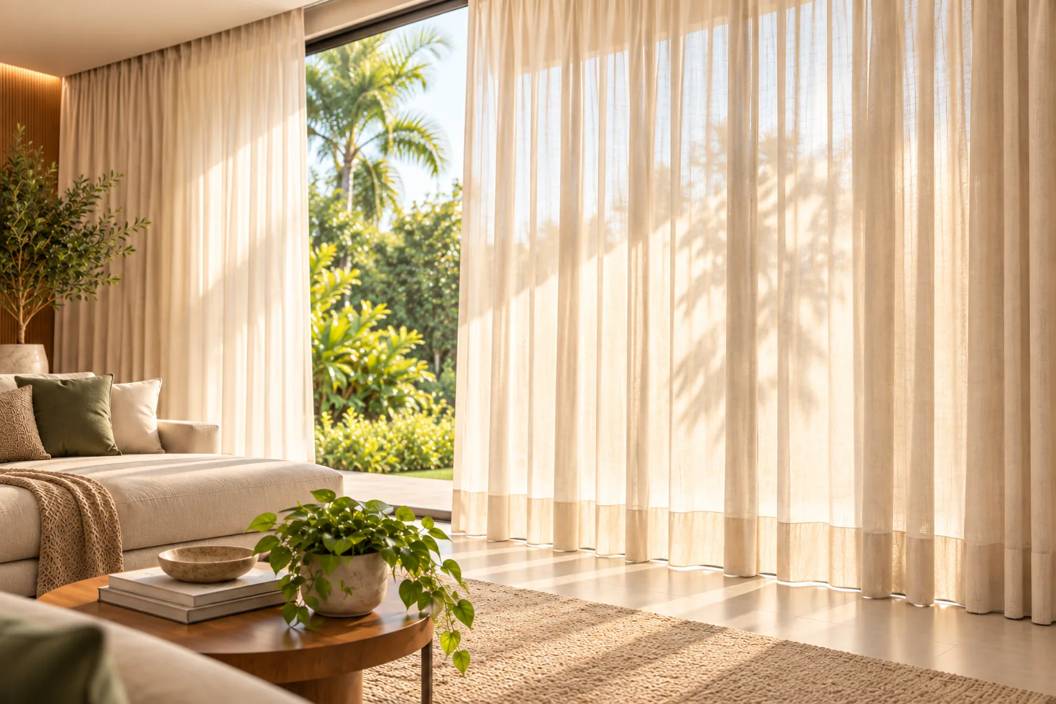 Cortinas sob medida em ambiente residencial