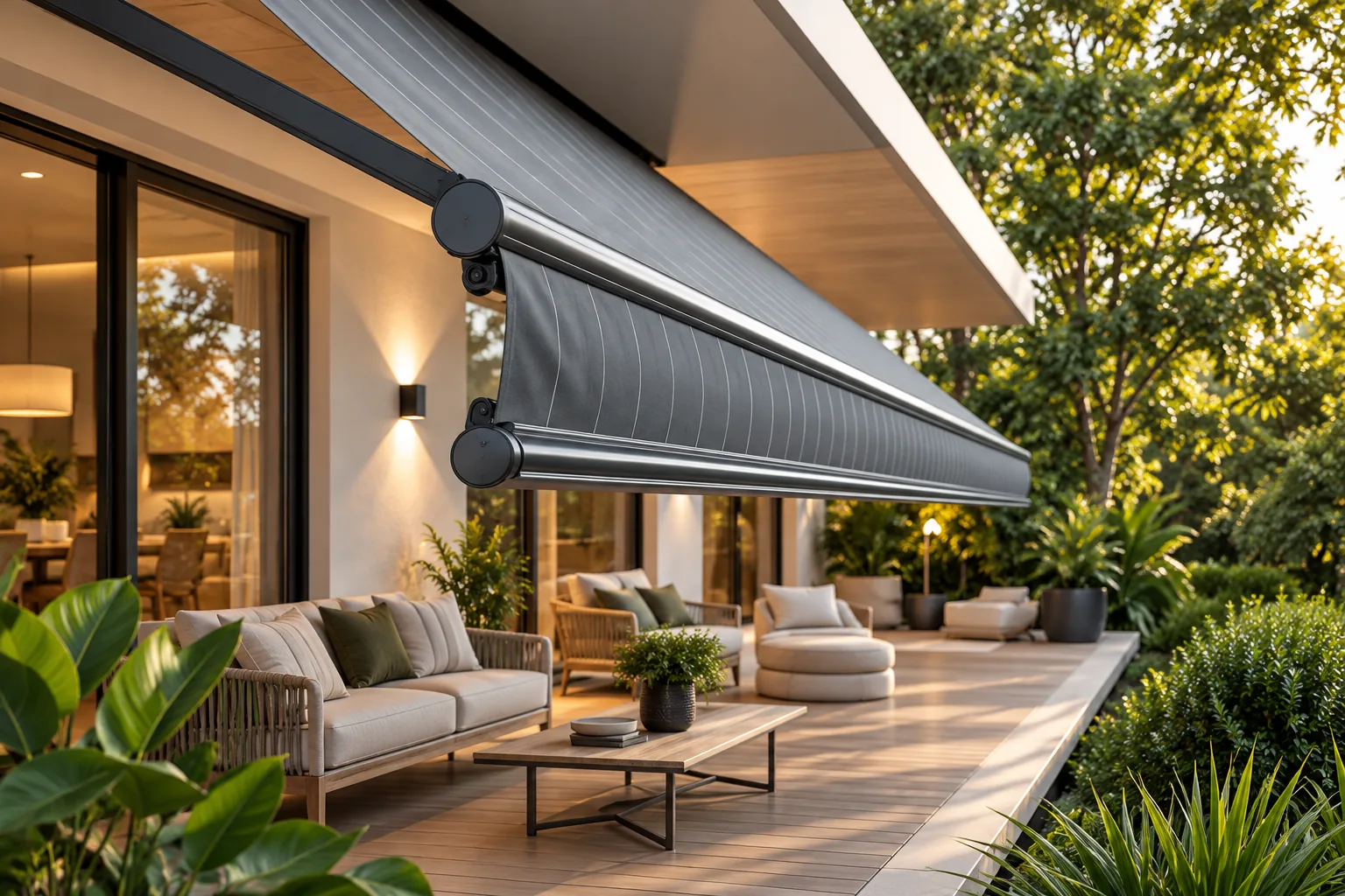 Toldos sob medida em ambiente residencial